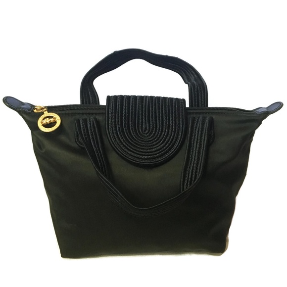 Longchamp Handbags - Vtg Longchamp Paris Sateen Tote Handle Bag